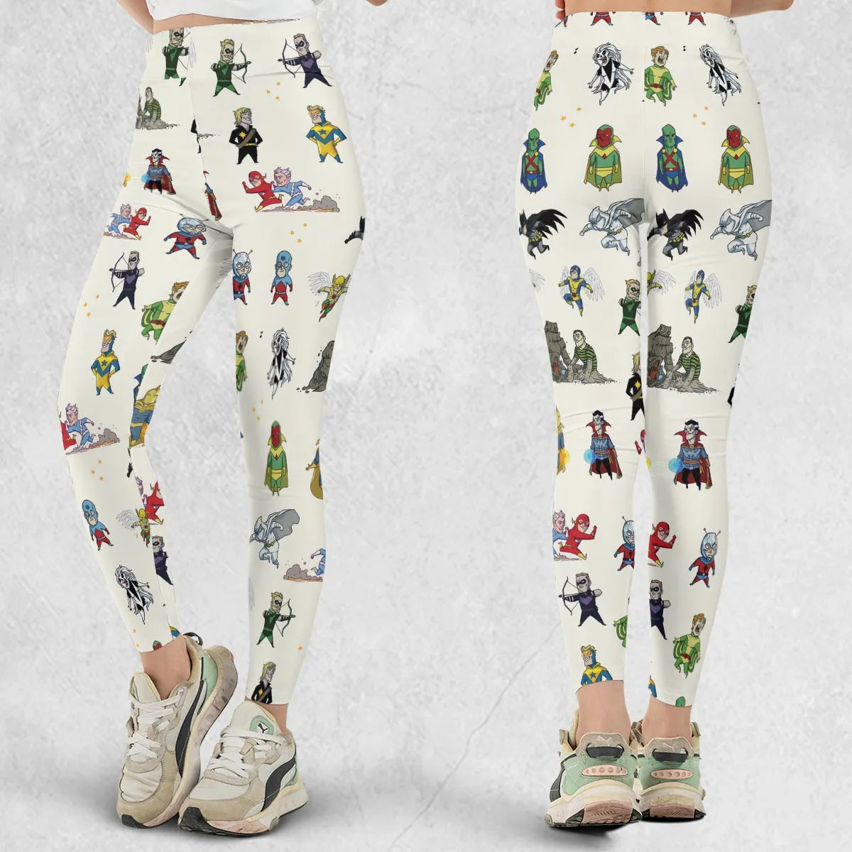 Chillin' and Battle Marvel vs DCU Legging