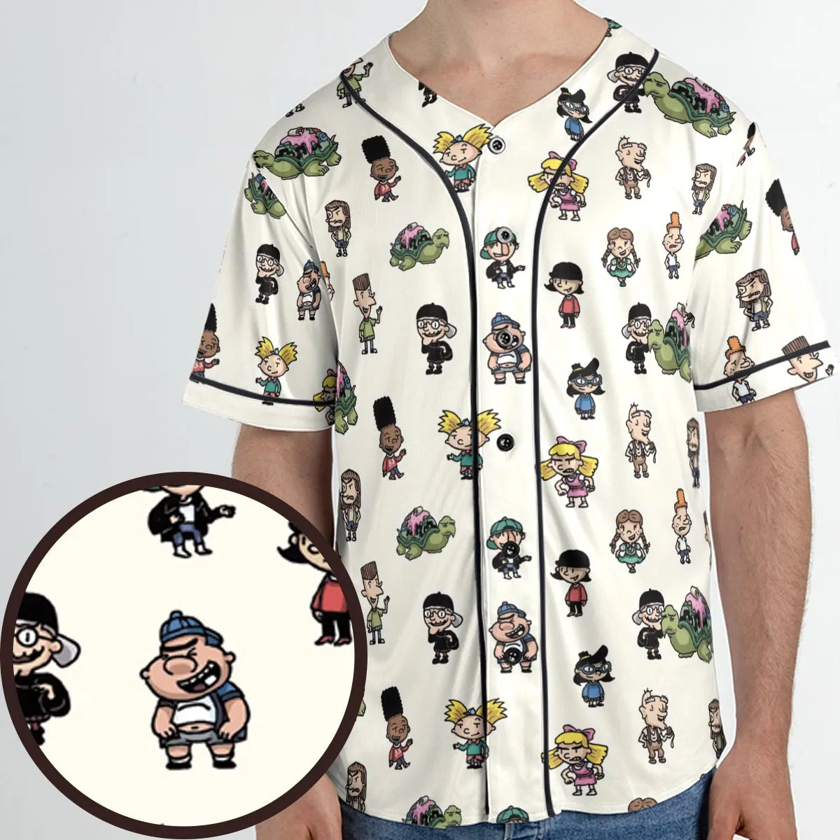Hey Arnold Characters Unisex Baseball Jersey