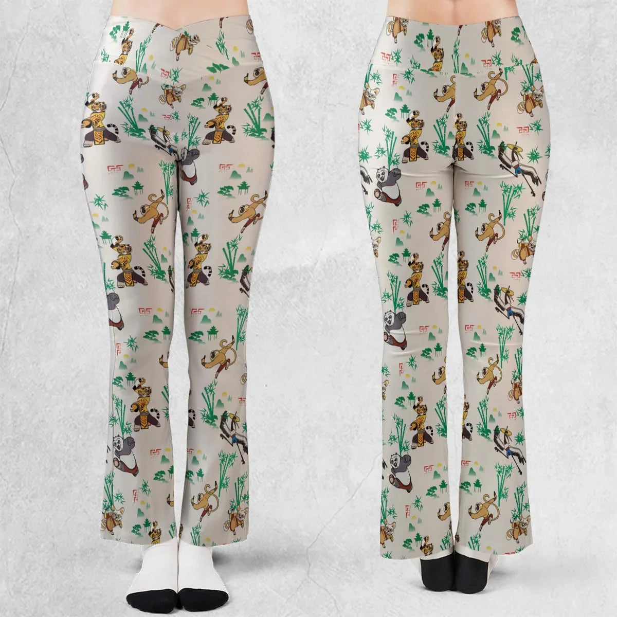 Kung Fu Panda Characters Flare Leggings