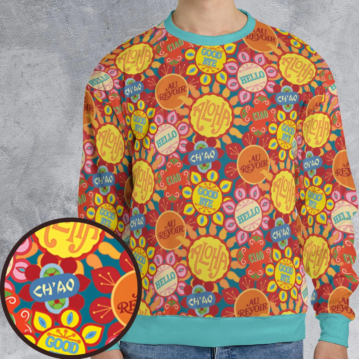 It's a Small World Flowers All-over Print Sweatshirt
