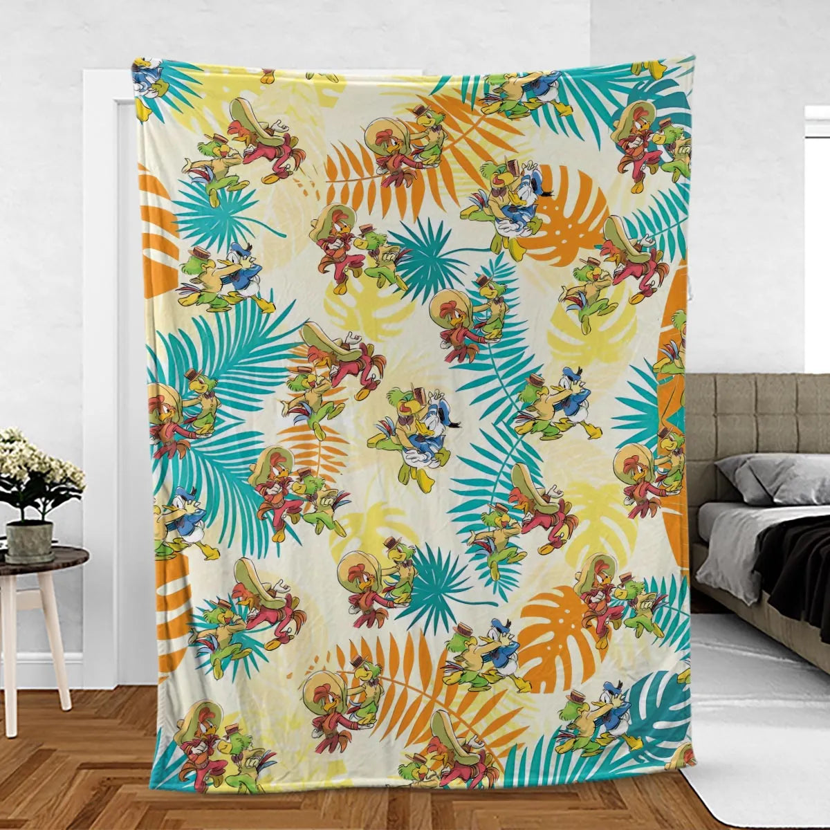 Tropical The Three Caballeros Fleece Blanket