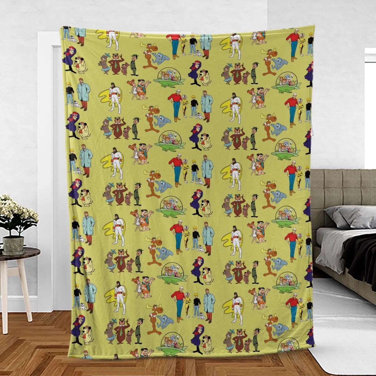 60s Cartoon Characters Fleece Blanket