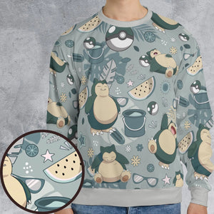 Summer Relax Snorlax Pokemon All-over Print Sweatshirt