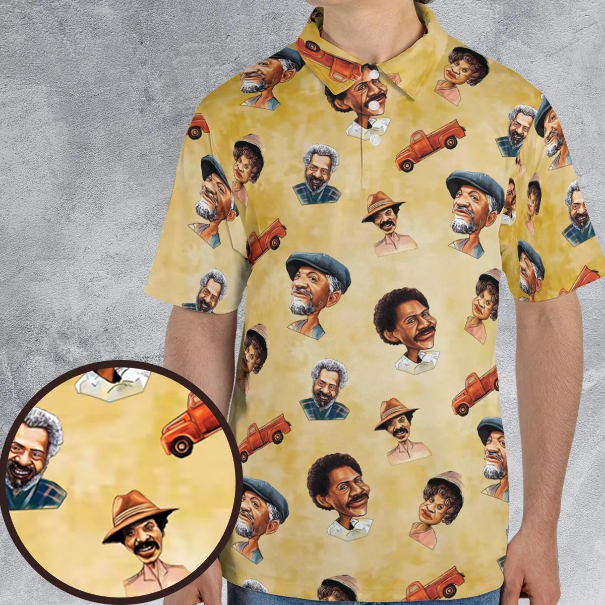 Sanford and Son Characters AOP Men/Women Polo Shirt
