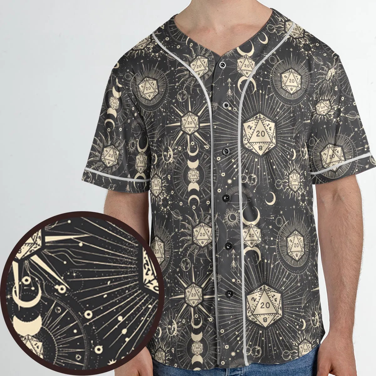 Diceyverse Dice RPG DND Unisex Baseball Jersey