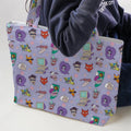 Floral Courage Courage the Cowardly Dog Large Tote Bag