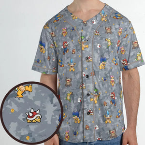 Super Mario Nintendo Video Game Unisex Baseball Jersey