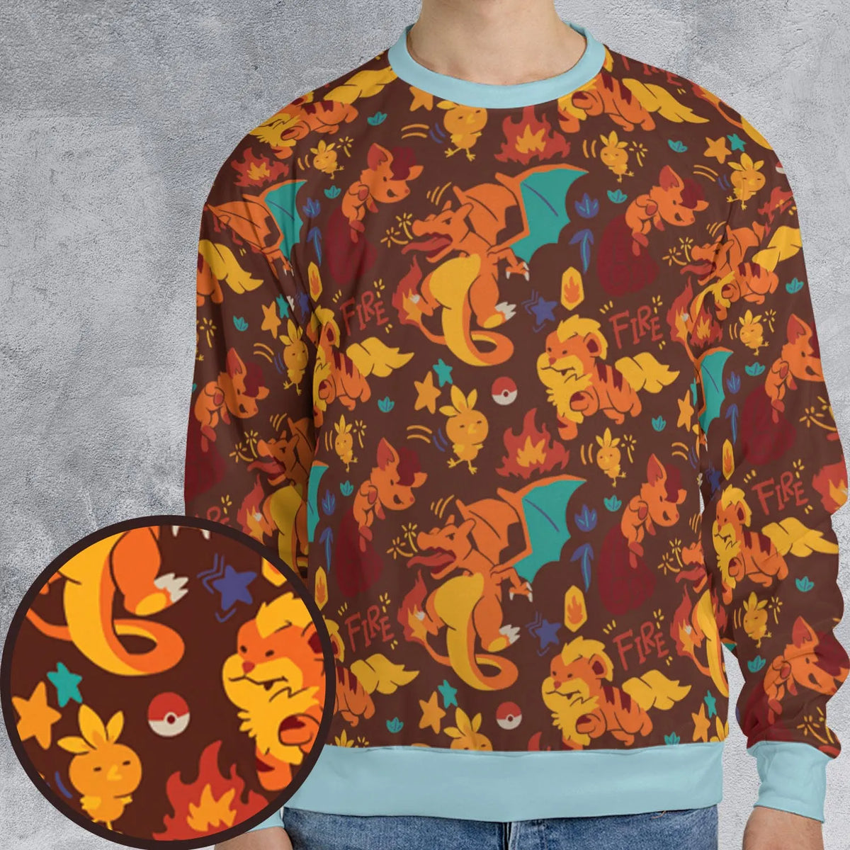 Charizard Arcanine Torchic Fire Pokemon All-over Print Sweatshirt