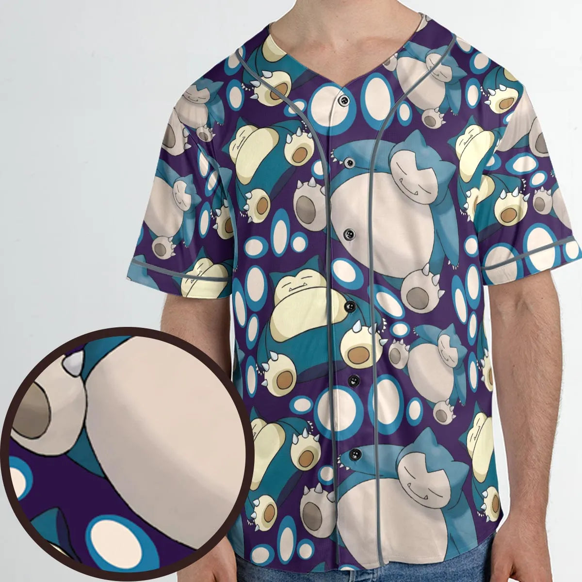 Snorlax Pokemon Unisex Baseball Jersey