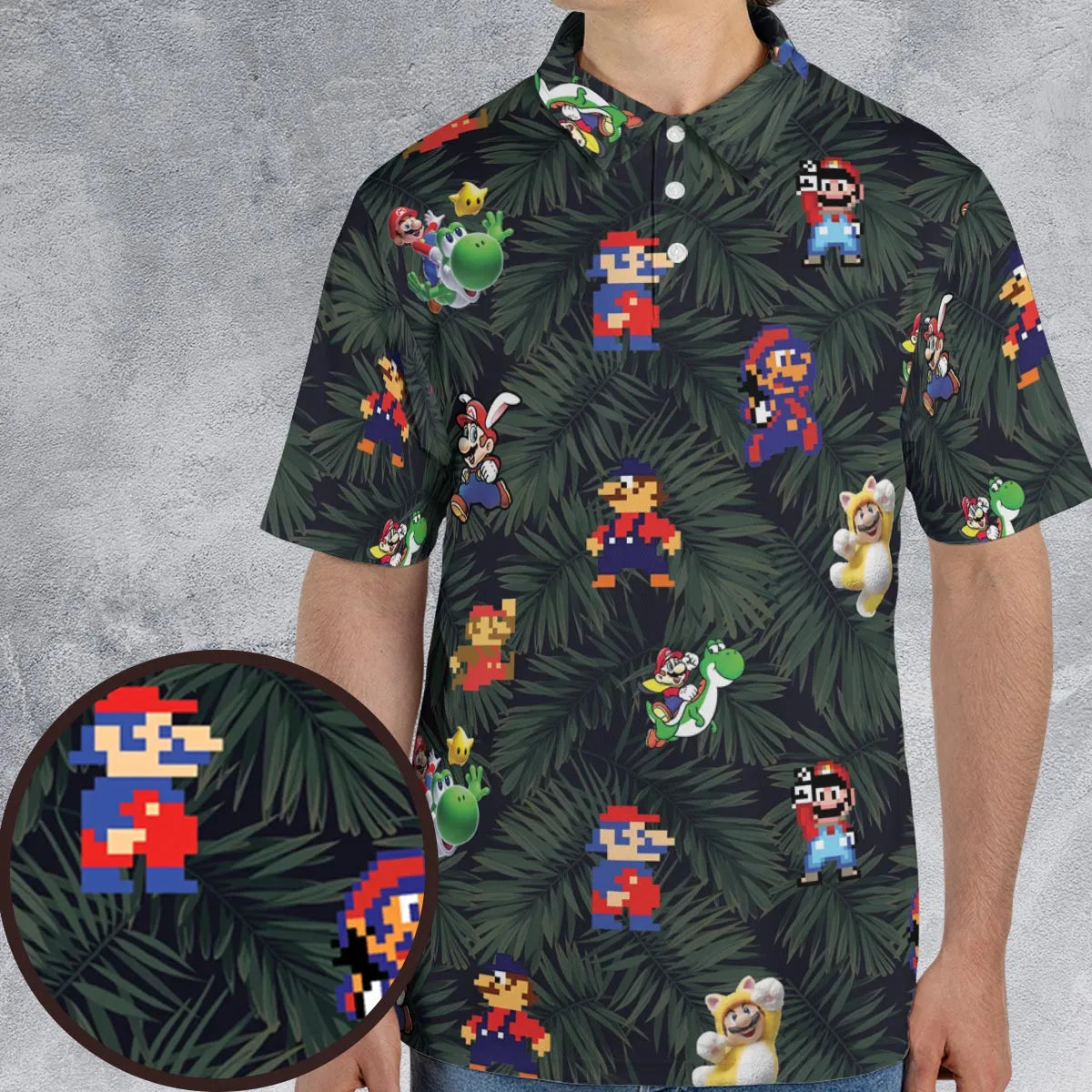 Tropical Mario Super Mario AOP Men/Women Polo Shirt