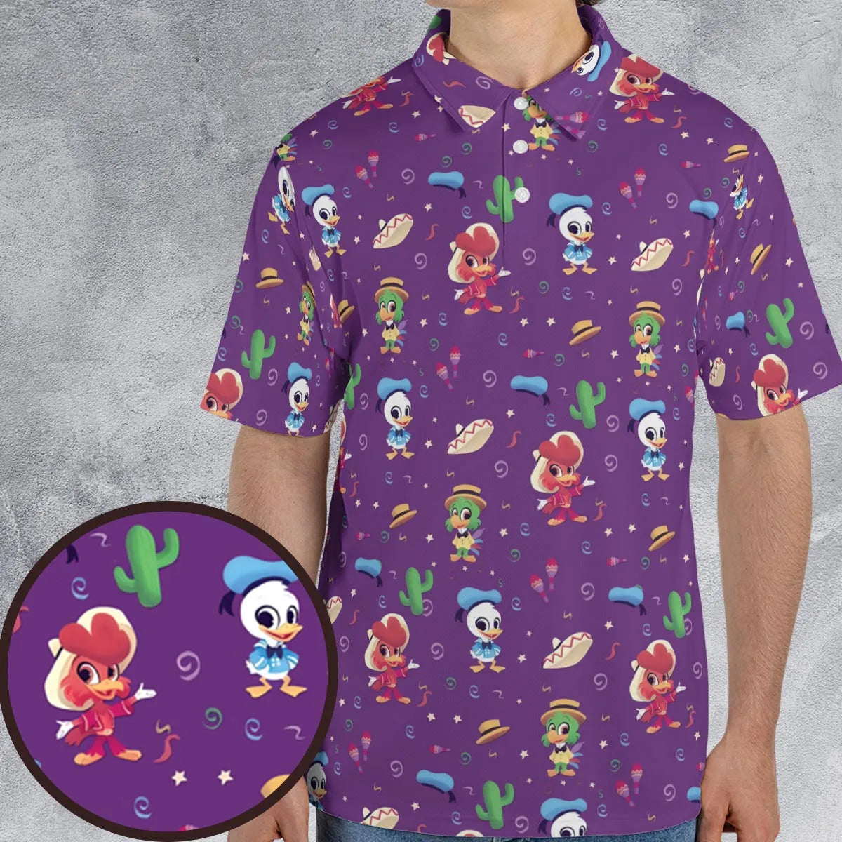 Three amigos Donald Ducktales AOP Men/Women Polo Shirt