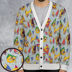Catdog 90s Cartoon Pattern Cardigan
