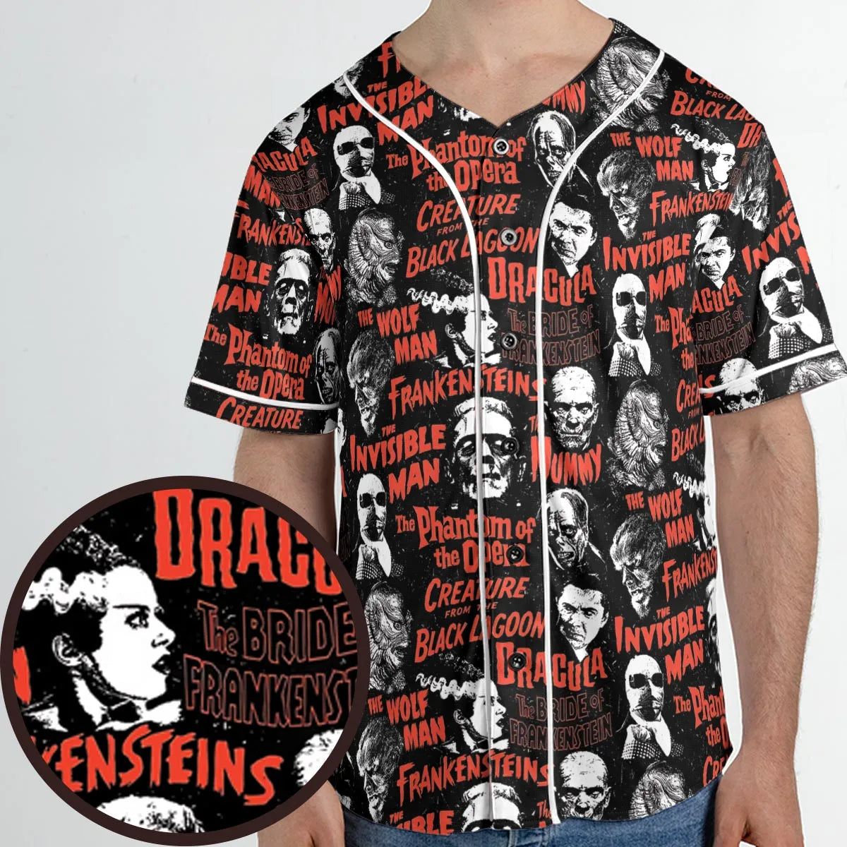 Monster Tiles Unisex Baseball Jersey