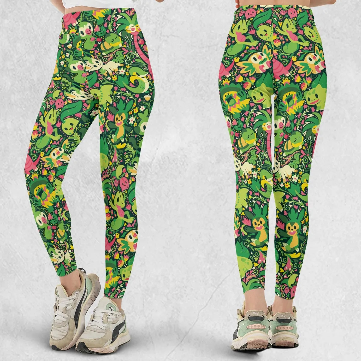Grass Type Pokemon Pattern Legging