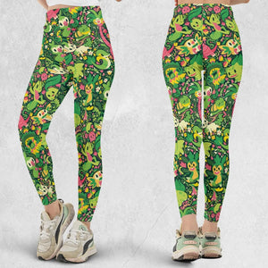 Grass Type Pokemon Pattern Legging