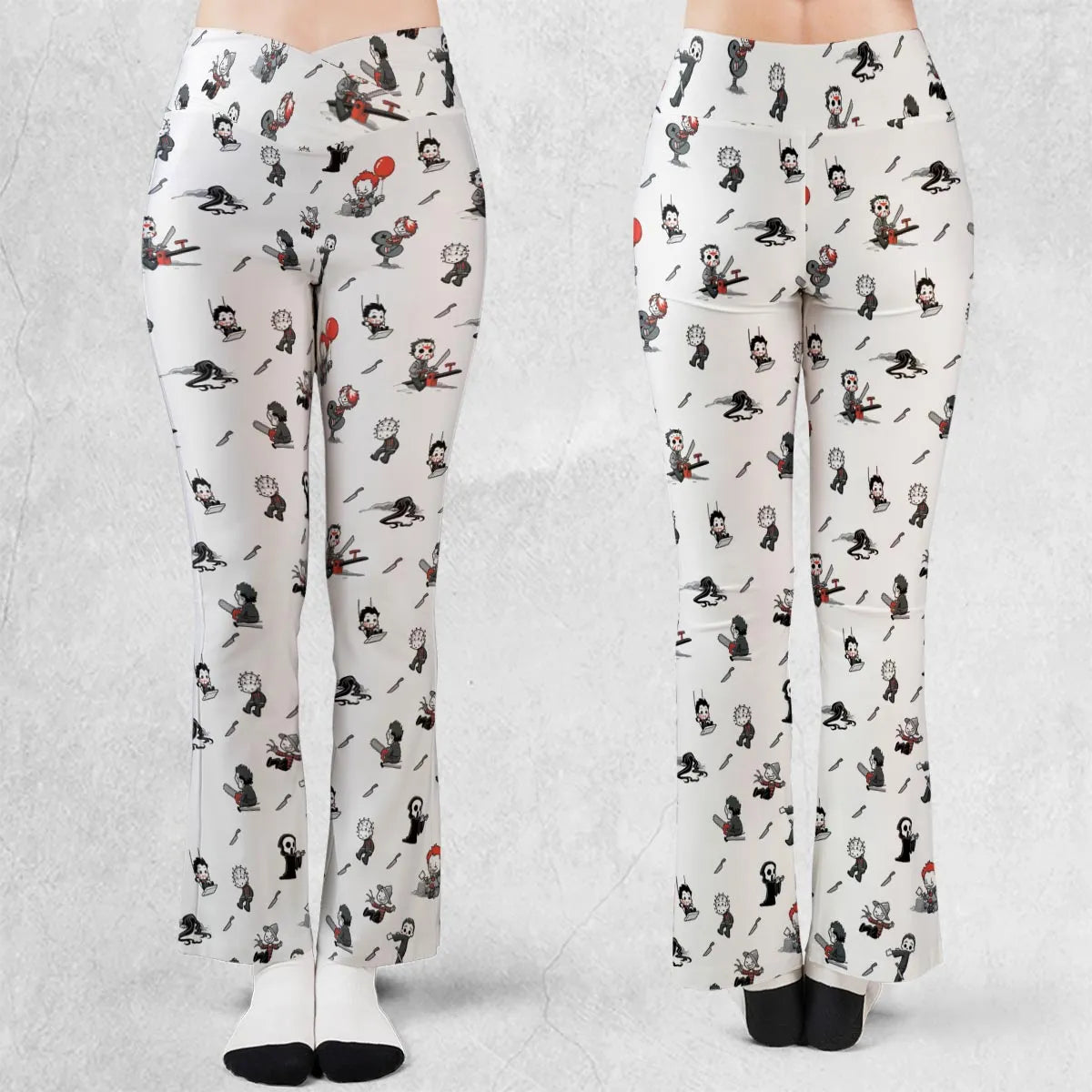 Baby Horror Characters Pattern Flare Leggings
