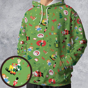 ELF Christmas Pattern All-over Print Hoodie