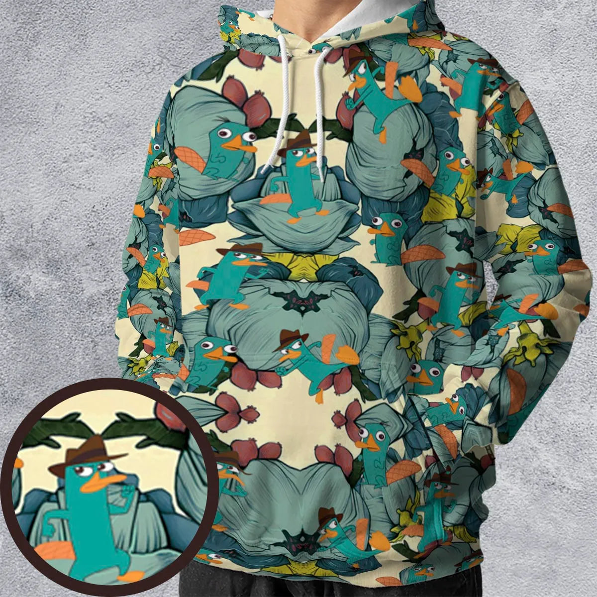 Perry The Platypus Phineas and Ferb All-over Print Hoodie