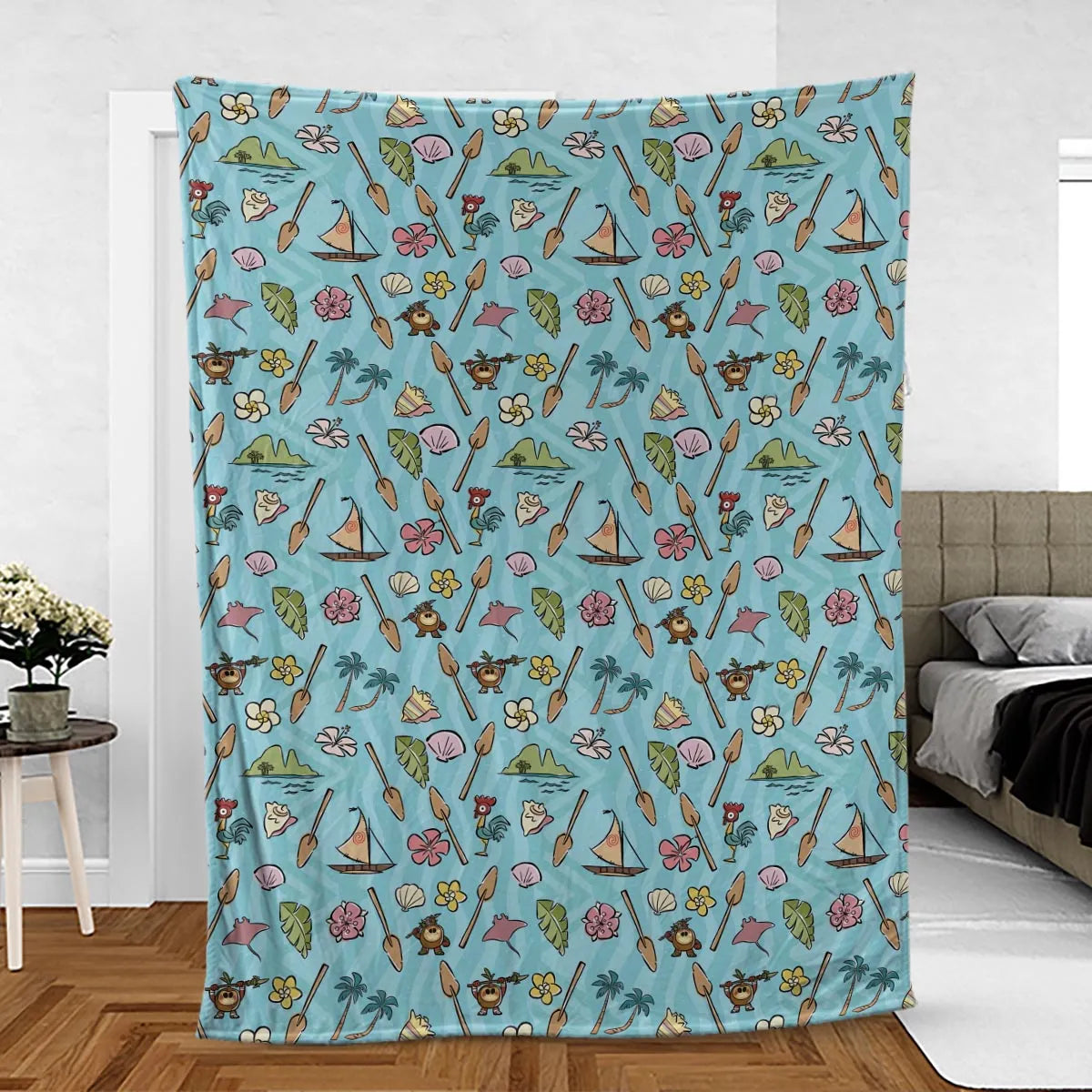 Ocean Vibes Moana Fleece Blanket