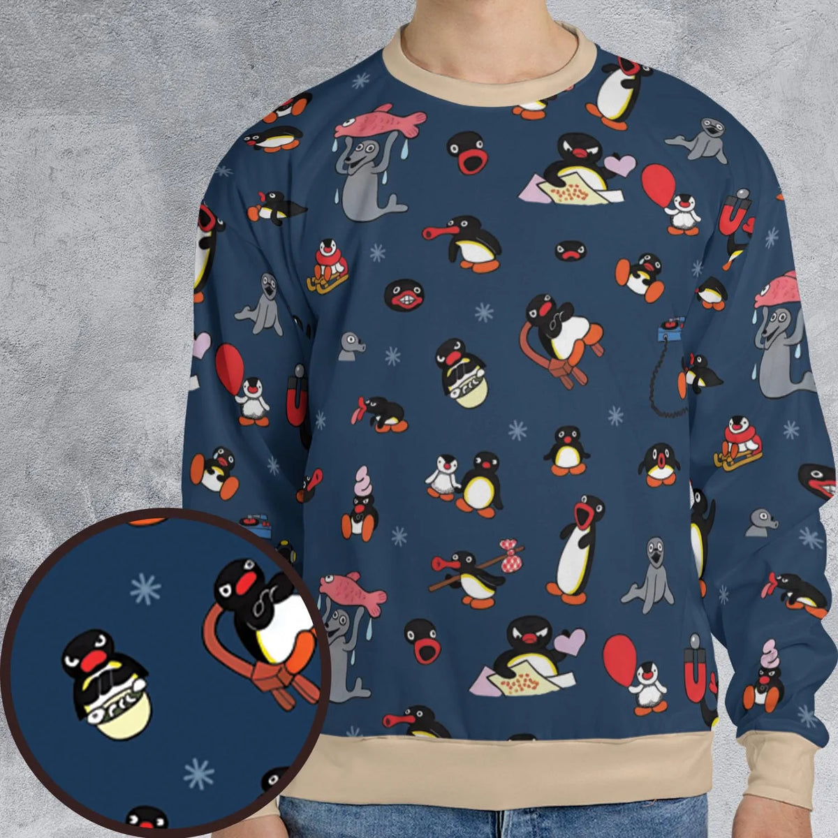 Noot Noot Pingu All-over Print Sweatshirt