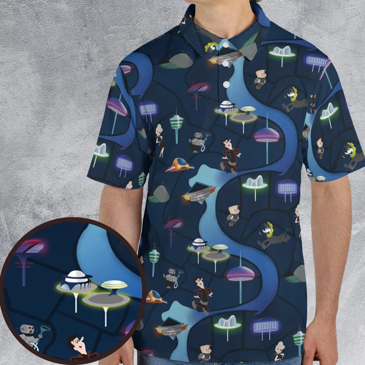 City of The Future The Jetsons AOP Men/Women Polo Shirt