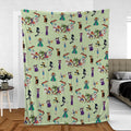 Witches Cartoon Characters Fleece Blanket