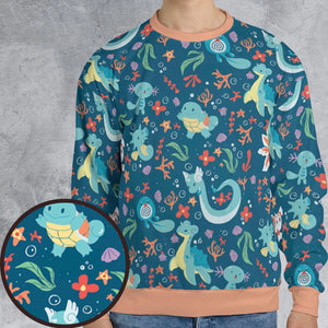 Water Pokemon Pattern All-over Print Sweatshirt