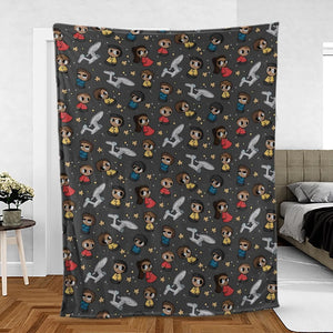 Cute Space Star Trek Fleece Blanket