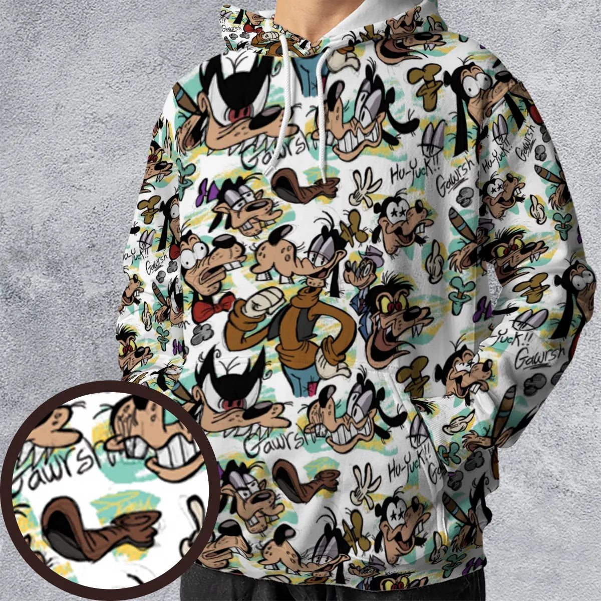 Many Faces Of Goofy All-over Print Hoodie