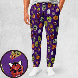 Retro Halloween Masks Sweatpants