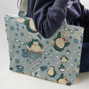 Summer Relax Snorlax Pokemon Large Tote Bag