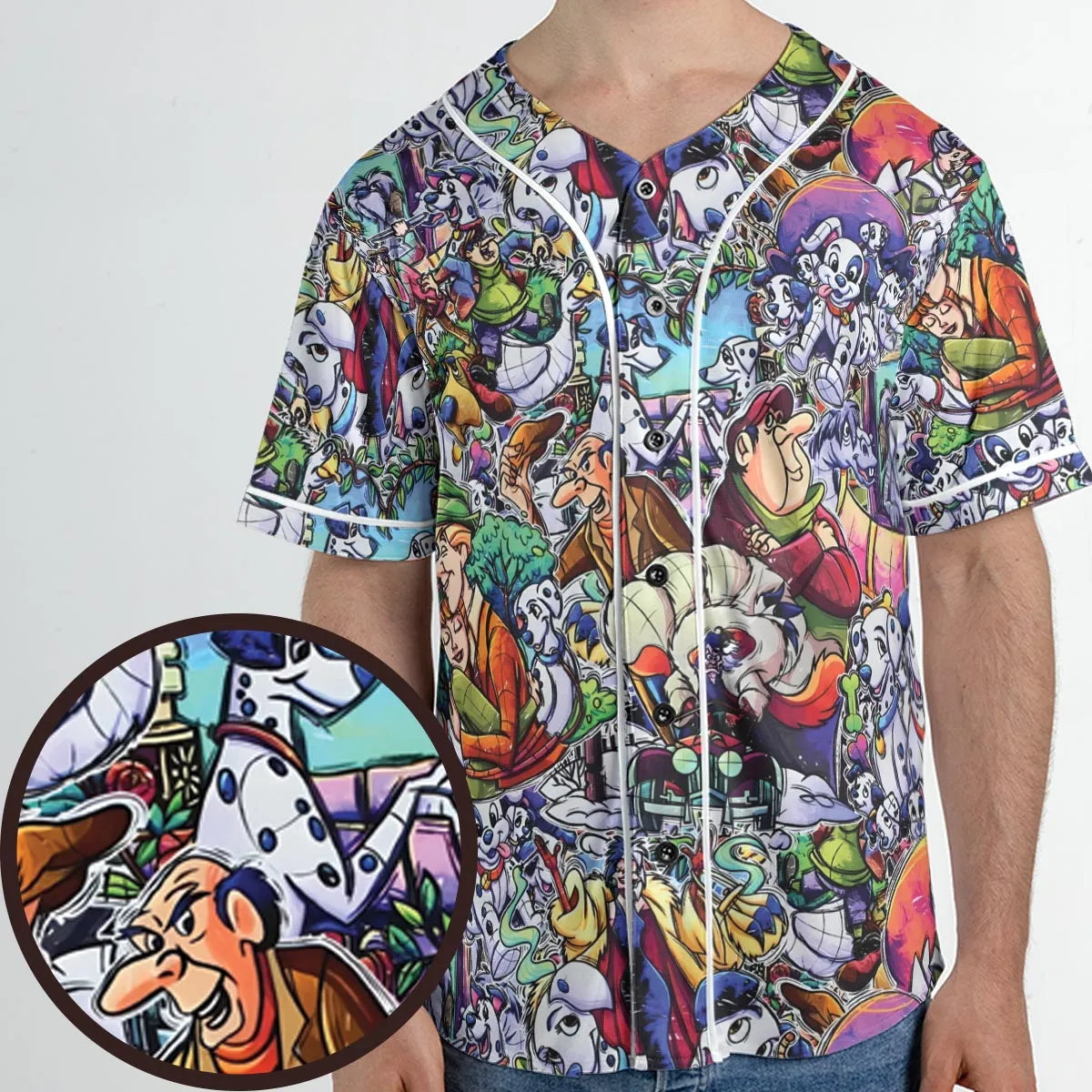 101 Dalmatians Main 90s Unisex Baseball Jersey
