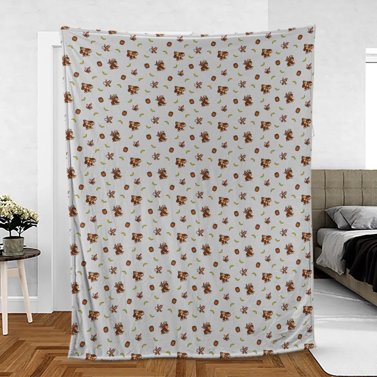 Nintendo Donkey Kong Characters Pattern Fleece Blanket