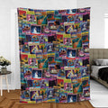 Goosebumps Monster Collage Pattern Fleece Blanket