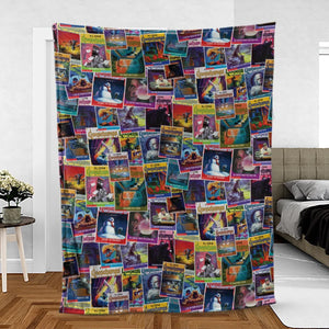 Goosebumps Monster Collage Pattern Fleece Blanket