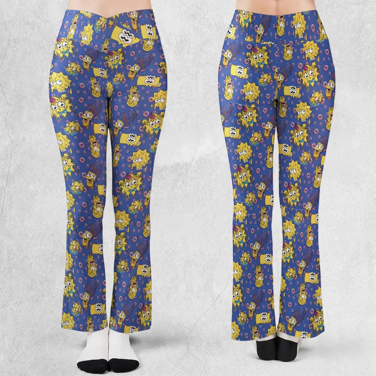 Trippy Simpsons Melting Flare Leggings