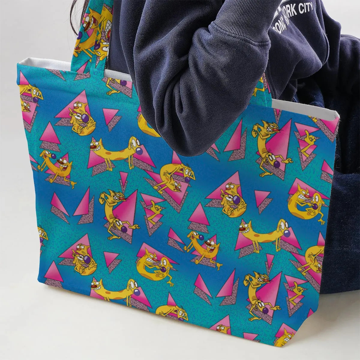 CatDog Nickelodeon Pattern Large Tote Bag