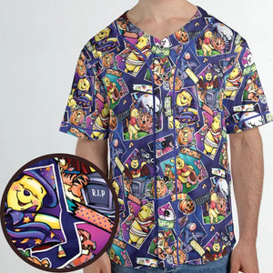 Pooh Bear Halloween Unisex Baseball Jersey