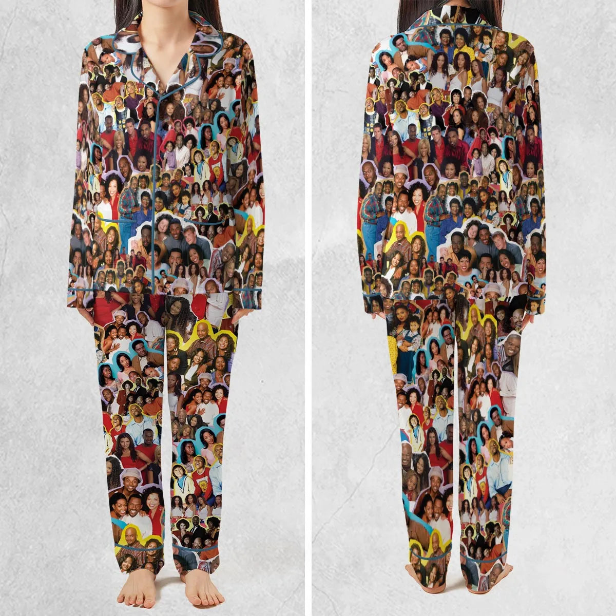 Old Black Sitcom Shows Collage Pajamas Set