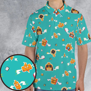 Pixel Rotom Electric Pokemon AOP Men/Women Polo Shirt