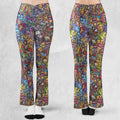 80s Throwback Cartoon Pattern Flare Leggings