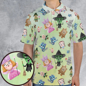 Glinda and Elphaba Meet and Greet AOP Men/Women Polo Shirt