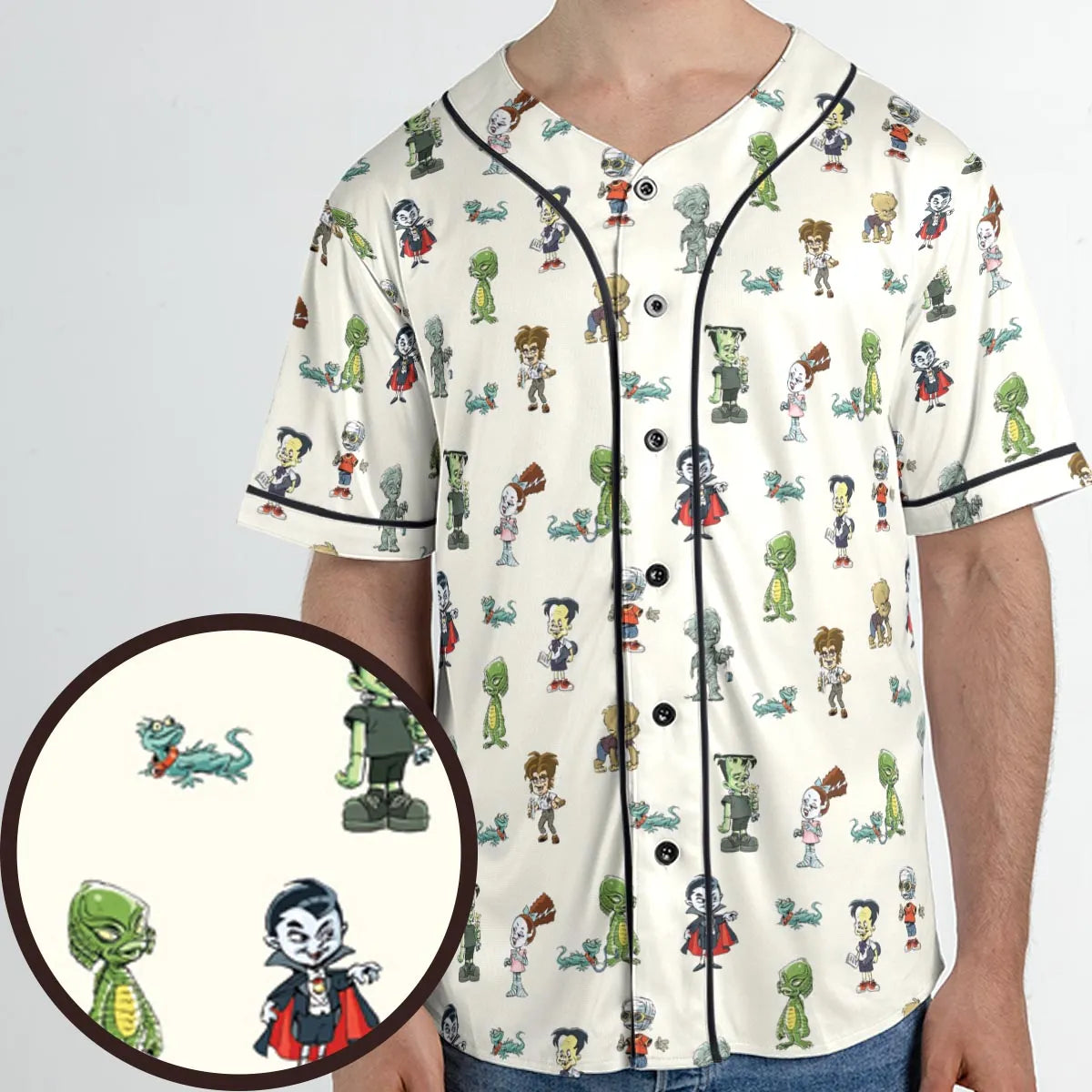 Classic Universal Monster Babies Unisex Baseball Jersey