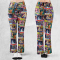 Goosebumps Monster Collage Pattern Flare Leggings