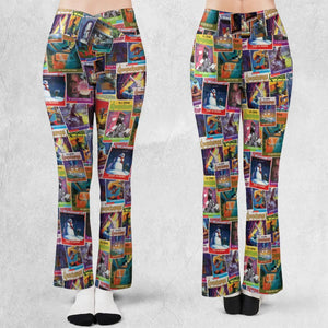 Goosebumps Monster Collage Pattern Flare Leggings