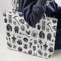 Cult Horror Characters Cryptkeeper Beetlejuice Chucky Fears of a clown Large Tote Bag