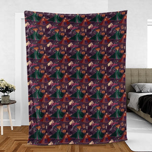 Sanderson Sisters Pattern Fleece Blanket