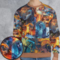 Charizard Ice Fire Dragon Combat All-over Print Sweatshirt