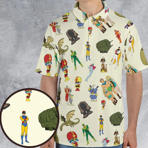 Herculoids and The Rest Of Hanna Barbera Space Stars AOP Men/Women Polo Shirt