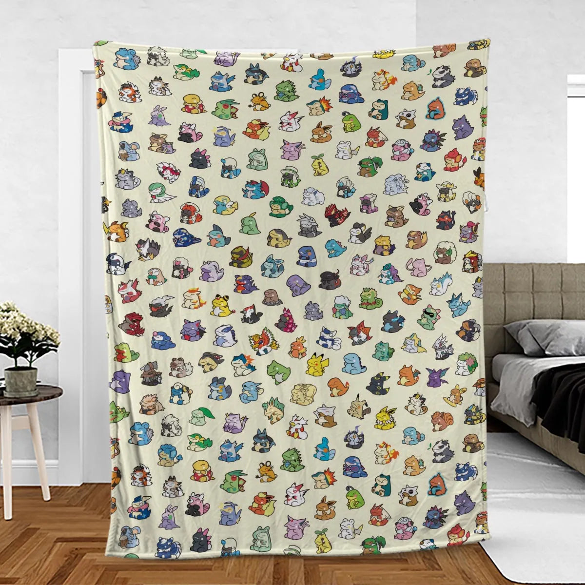 Pokemon In Substitute Style Fleece Blanket